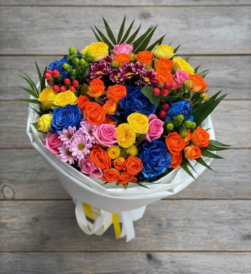 Букет цветов из: Розы и Хризантемы в Бирске