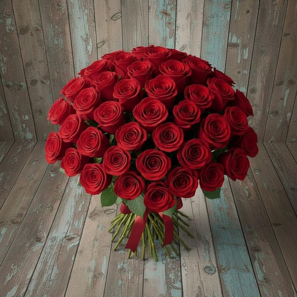 Букет 55 Красных роз Фридом в Бирске