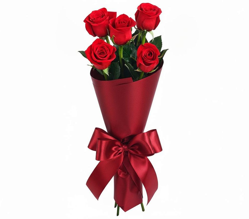Букет 5 Красных роз Эдлесс Лав в Бирске