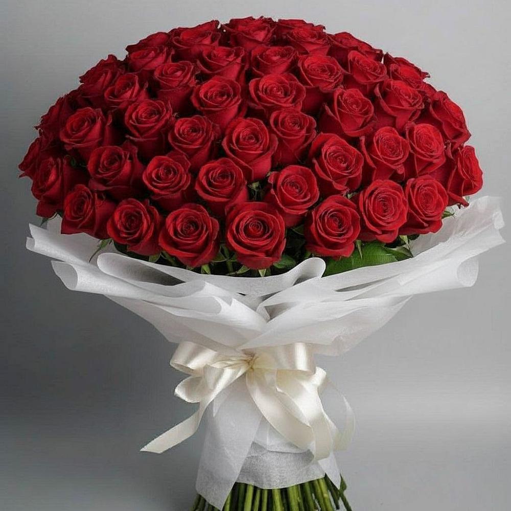 Букет 101 Красная роза Блэк Мэджик в Бирске