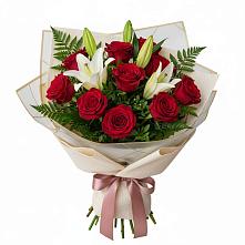 Букет цветов из:  Лилии и Розы #REPLACE_PRED# Бирске