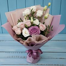 Букет цветов из:  Розы и Лизиантусы в Бирске