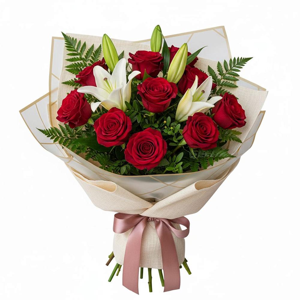 Букет цветов из: Лилии и Розы в Бирске