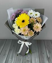 Букет цветов из:  Розы, Герберы и Хризантемы в Бирске
