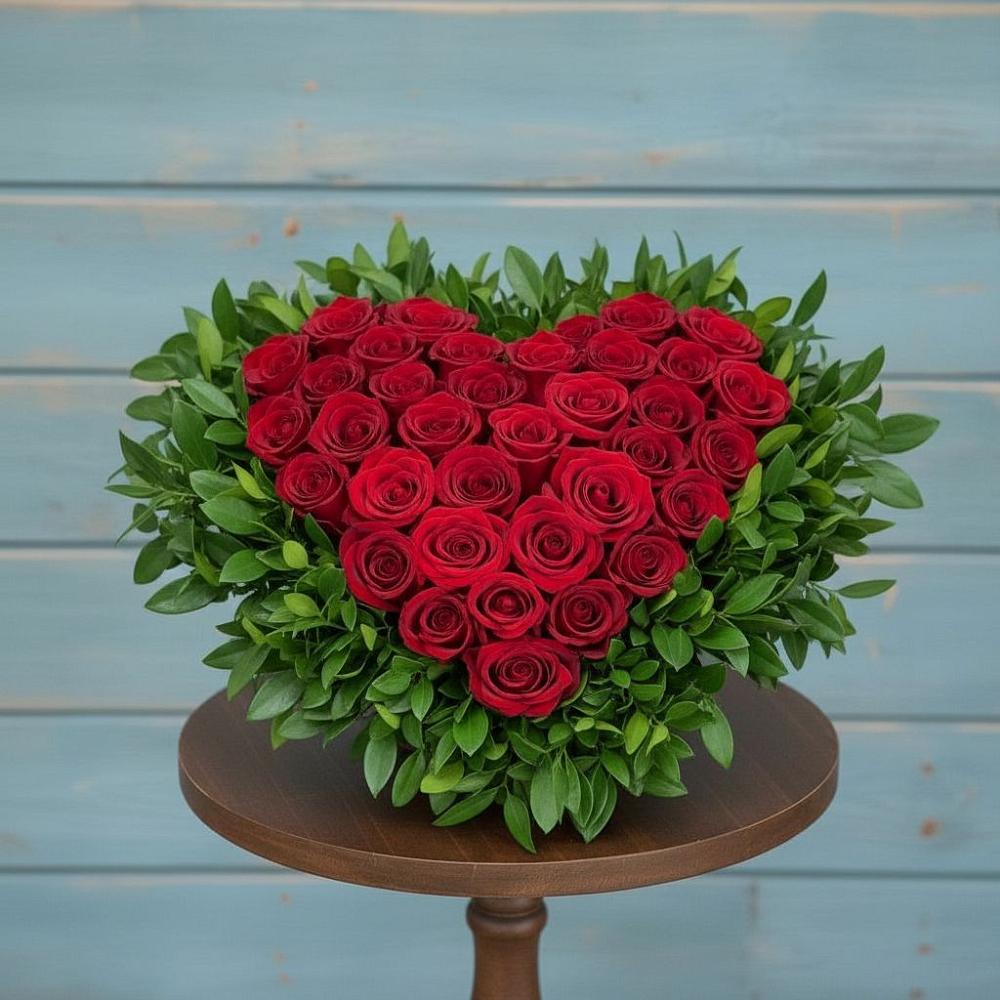 Цветочная композиция из Розы в виде сердца в Бирске