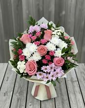 Букет цветов из:  Альстромерии, Гвоздики, Розы и Хризантемы #REPLACE_PRED# Бирске