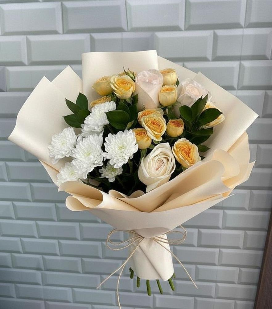 Букет цветов из: Розы и Хризантемы в Бирске