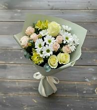 Букет цветов из:  Альстромерии, Розы и Хризантемы в Бирске