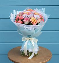 Букет цветов из:  Хризантемы и Розы в Бирске