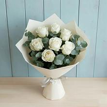 Букет Белые розы в Эвкалипте #REPLACE_PRED# Бирске